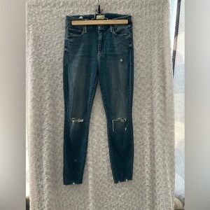 MOTHER High Waisted Looker Ankle Fray Size 28